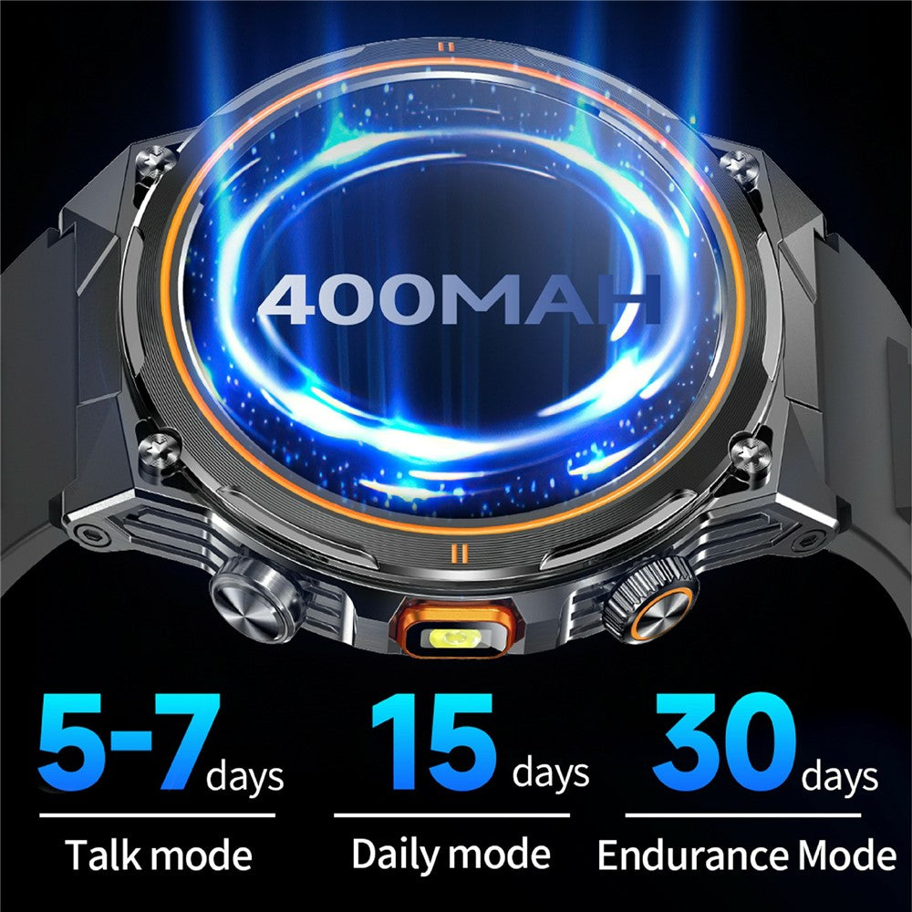 AK81 1.46 Inch IPS Screen Smart Watch Heart Rate Monitor Bluetooth-Compatible Calling Sports Wristwatch, Silicone Strap