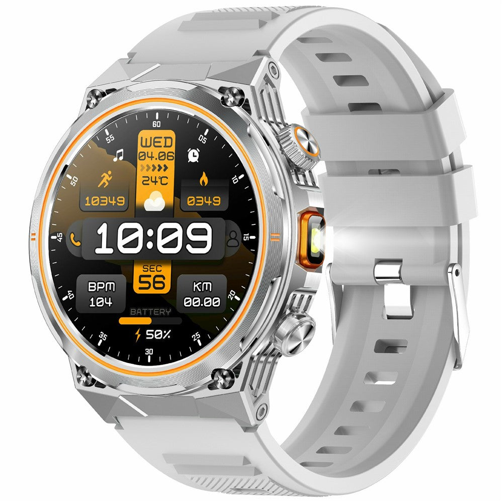 AK81 1.46 Inch IPS Screen Smart Watch Heart Rate Monitor Bluetooth-Compatible Calling Sports Wristwatch, Silicone Strap