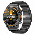 AK81 1.46 Inch IPS Screen Smart Watch Heart Rate Monitor Bluetooth-Compatible Calling Sports Wristwatch, Steel Strap
