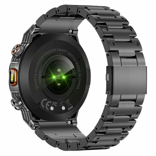 AK81 1.46 Inch IPS Screen Smart Watch Heart Rate Monitor Bluetooth-Compatible Calling Sports Wristwatch, Steel Strap