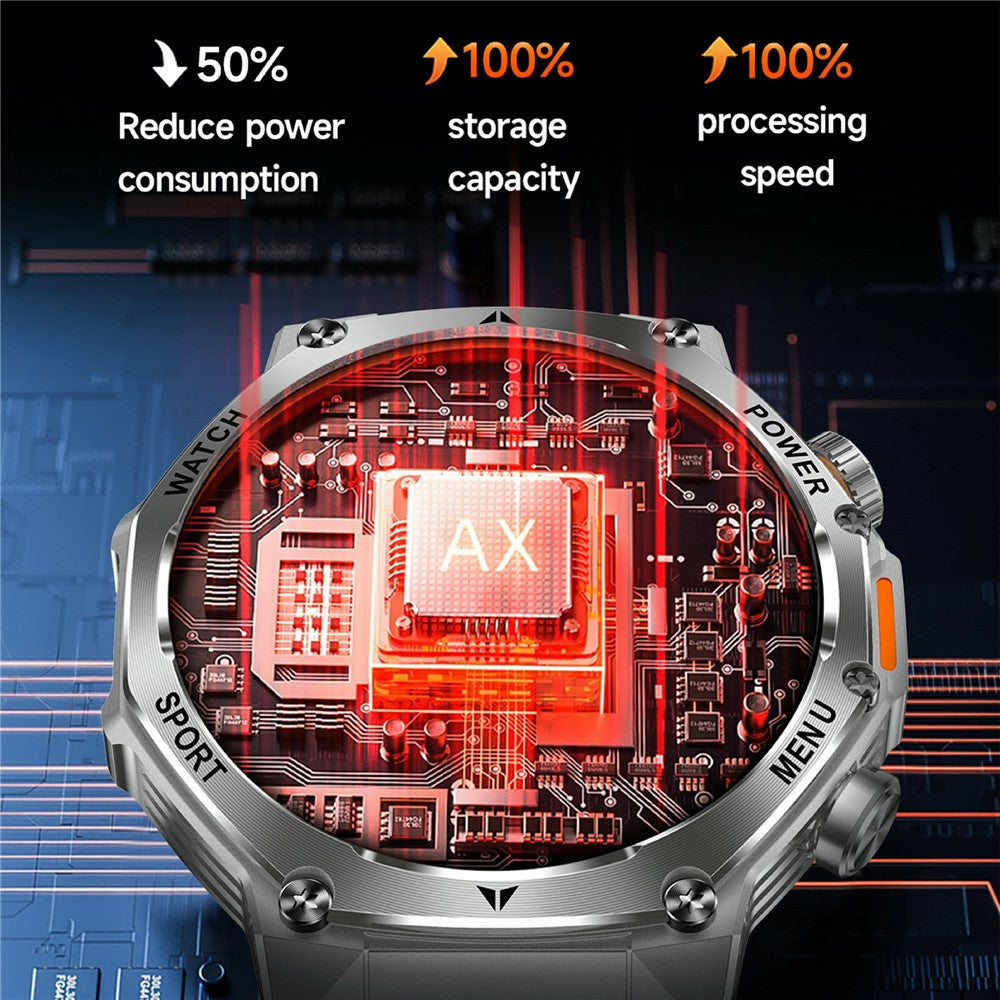 AK82 1.8 Inch Screen Smart Watch Bluetooth-Compatible Calling Heart Rate Monitor Sports Tracker, Silicone Strap