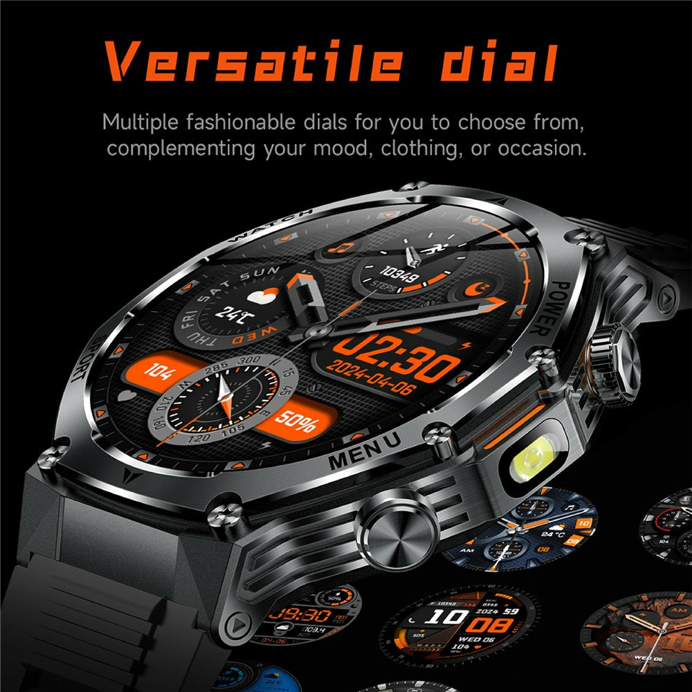 AK82 1.8 Inch Screen Smart Watch Bluetooth-Compatible Calling Heart Rate Monitor Sports Tracker, Silicone Strap