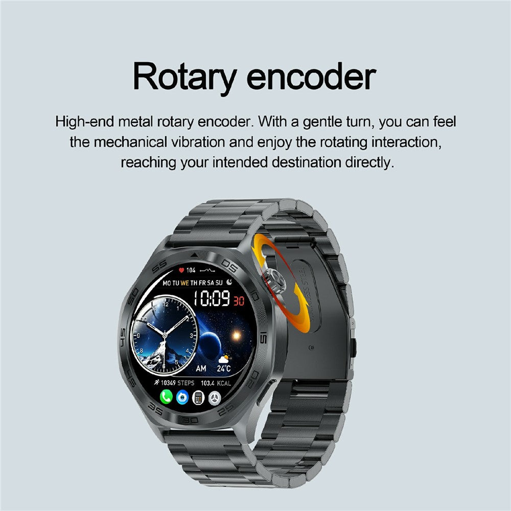 AK83 Multifunction Sports Wristwatch Bluetooth-Compatible Calling Health Monitor Smart Watch, Steel Strap
