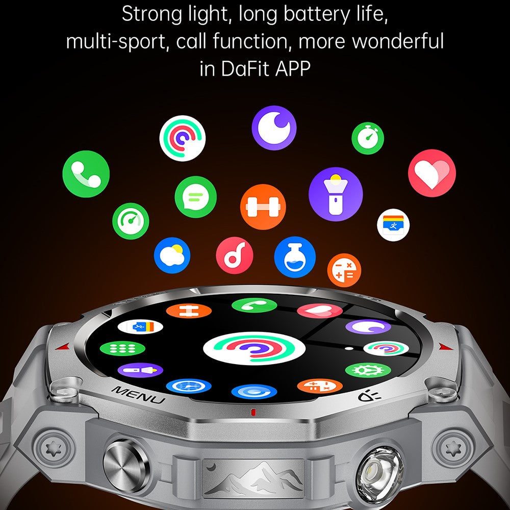 KT85 Smart Watch Waterproof Rugged Outdoor Bluetooth-Compatible Call LED Flashlight Sports Fitness Tracker Watch