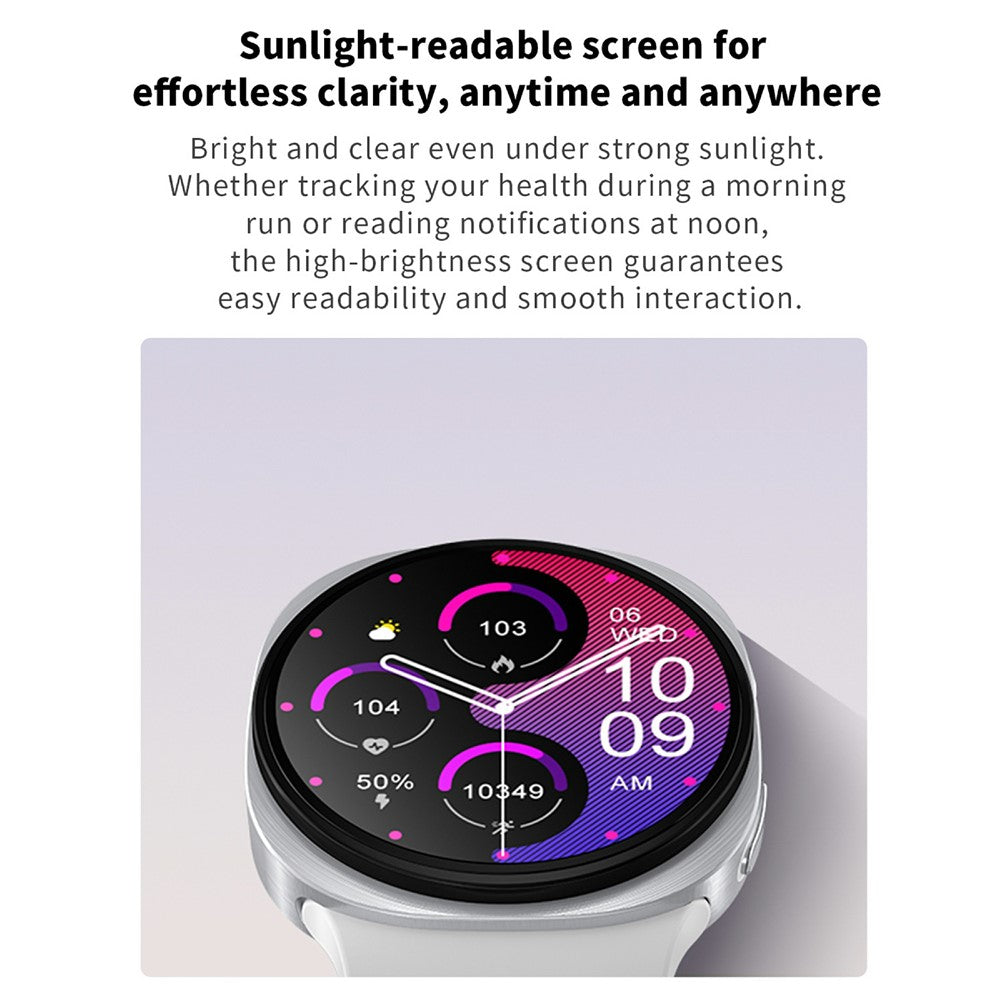 HD8mini Round Screen Smartwatch Bluetooth-Compatible Calling Fitness Tracker Health Monitor Watch