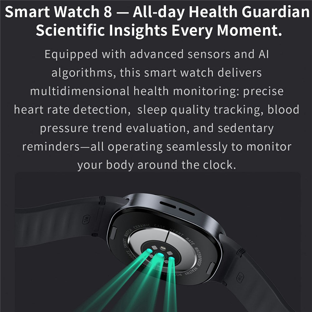 HD8 1.46 Inch Round Screen Smartwatch Bluetooth-Compatible Calling Heart Rate Monitor Sport Watch