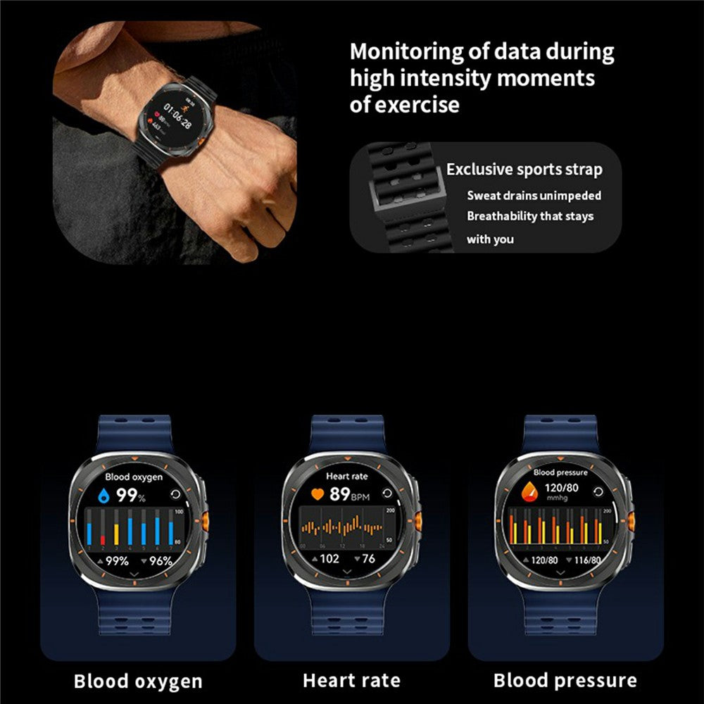HD8 Ultra 1.46 Inch TFT Screen Health Monitoring Smart Watch Bluetooth-compatible Calling Fitness Wristwatch