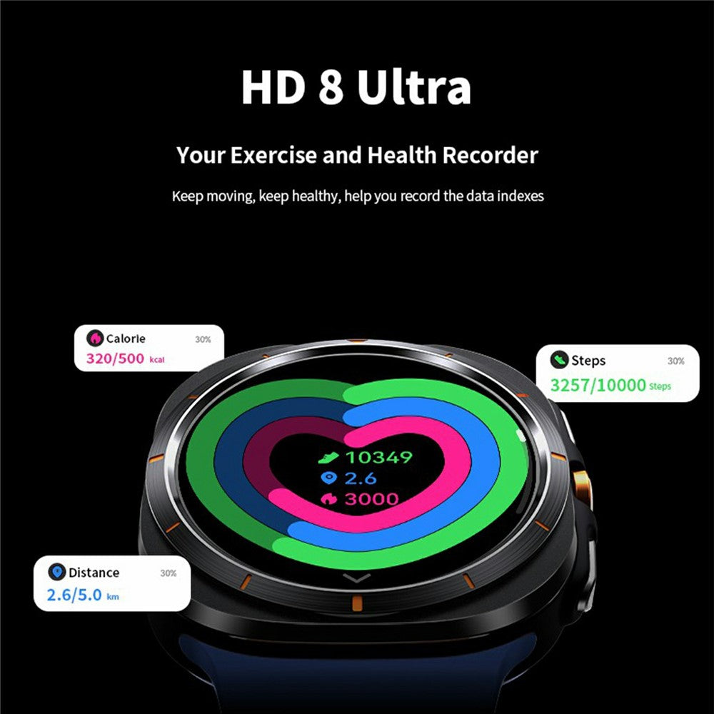 HD8 Ultra 1.46 Inch TFT Screen Health Monitoring Smart Watch Bluetooth-compatible Calling Fitness Wristwatch