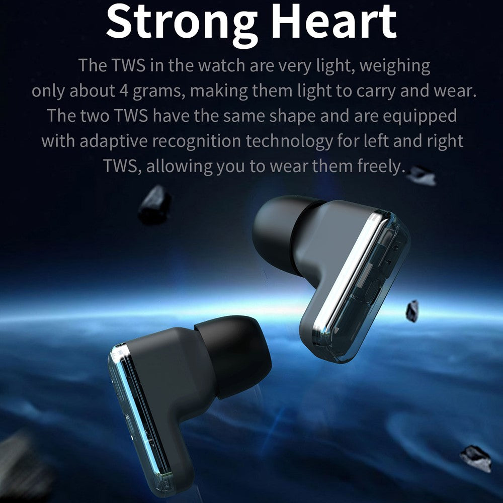 T100 Smart Watch with TWS Earbuds – Health Monitoring, Sports Tracking