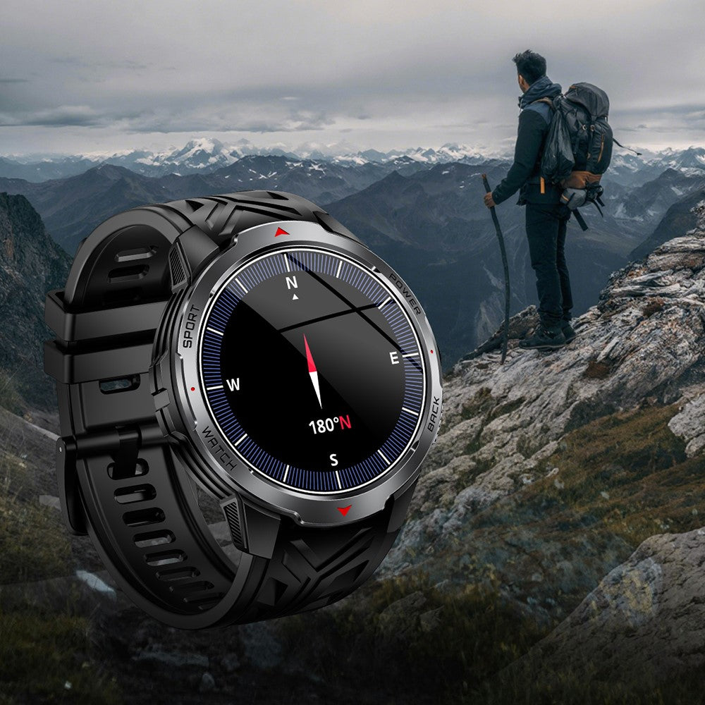KT88 Smart Watch 1.7 Inch Screen with Compass Flashlight Sports Tracking Call Music for Outdoor Activities