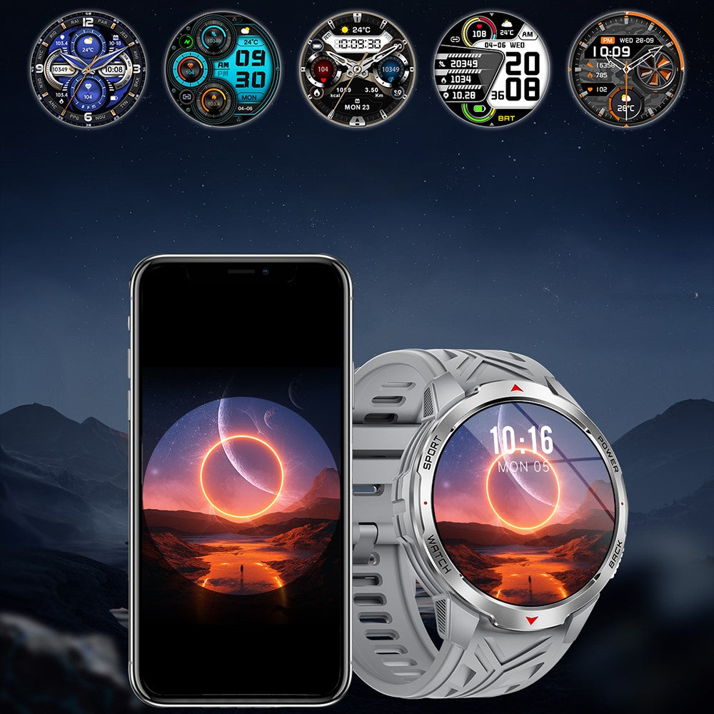 KT88 Smart Watch 1.7 Inch Screen with Compass Flashlight Sports Tracking Call Music for Outdoor Activities