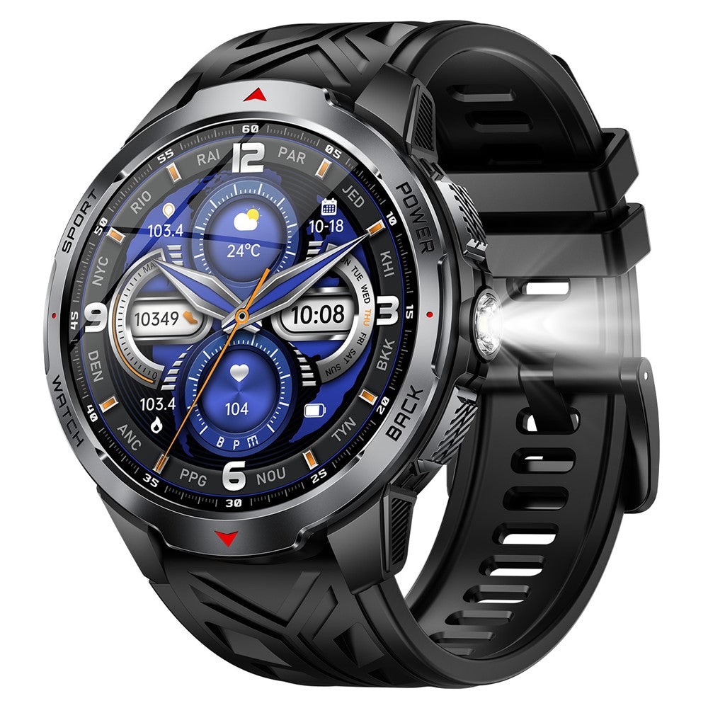 KT88 Smart Watch 1.7 Inch Screen with Compass Flashlight Sports Tracking Call Music for Outdoor Activities