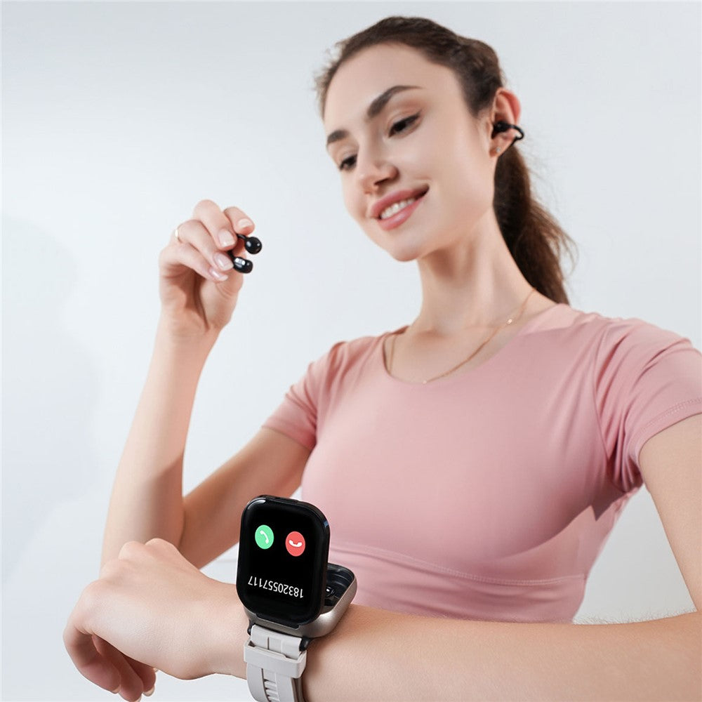 2-in-1 Smart Watch & Bluetooth Earbuds – Health Monitoring, Silicone Strap
