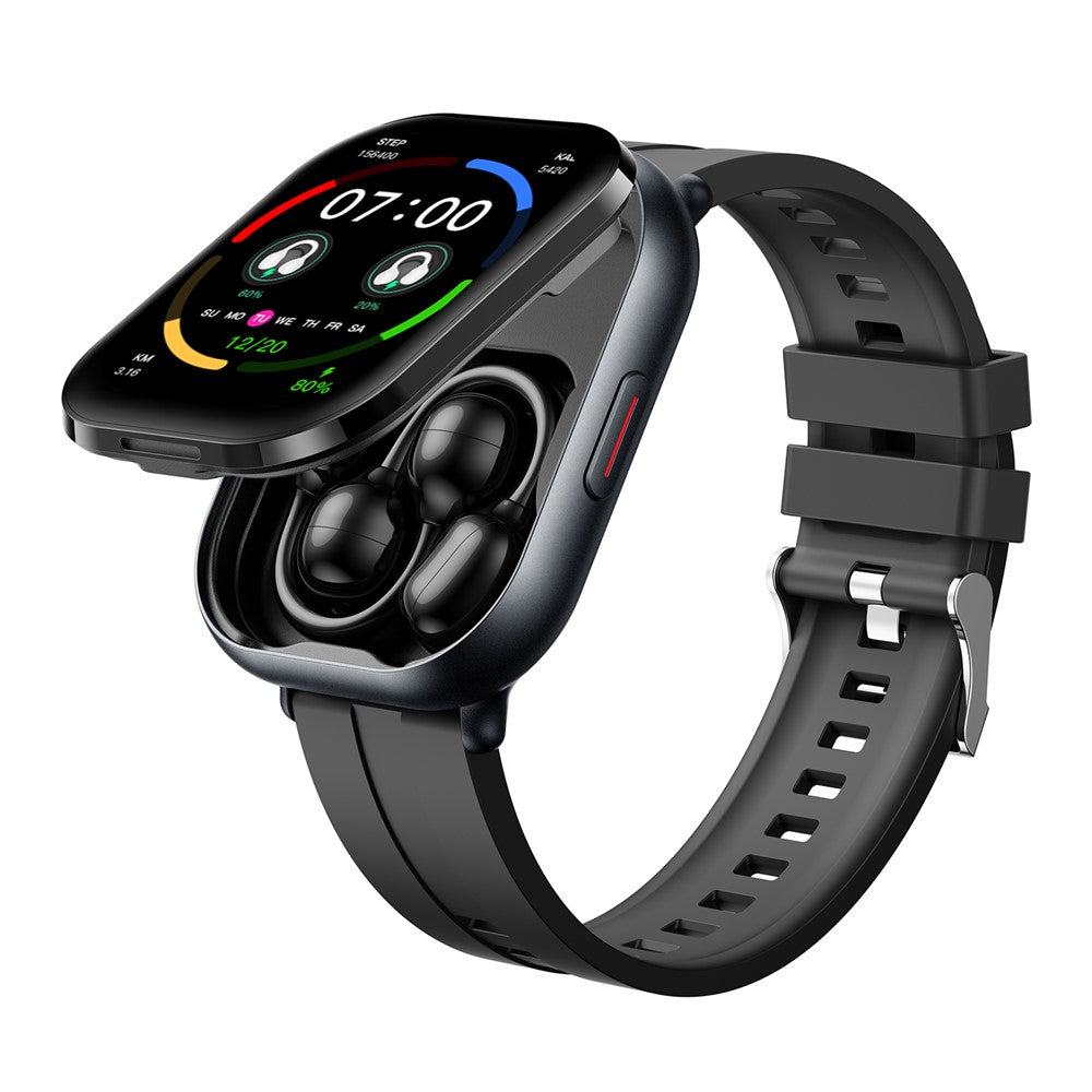 2-in-1 Smart Watch with Detachable Earbuds – 2.01" Screen (D12)