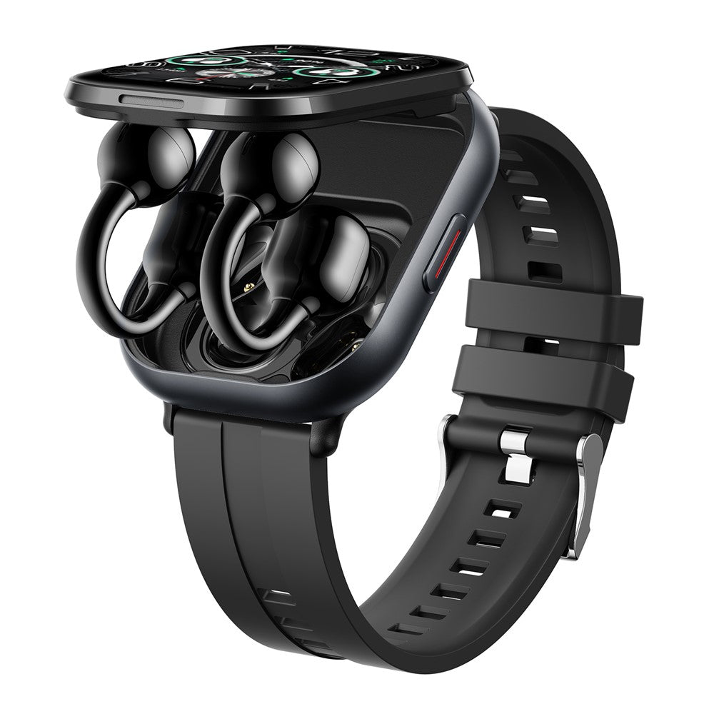 2-in-1 Smart Watch & Bluetooth Earbuds – Health Monitoring, Silicone Strap