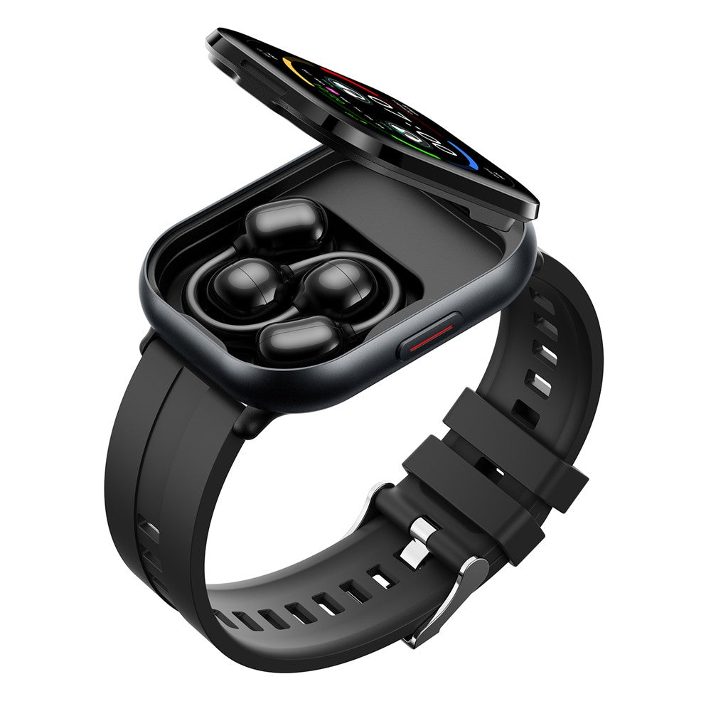 2-in-1 Smart Watch & Bluetooth Earbuds – Health Monitoring, Silicone Strap