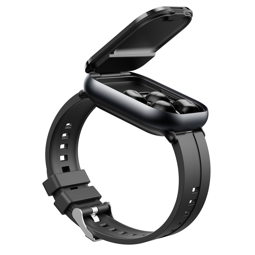 2-in-1 Smart Watch & Bluetooth Earbuds – Health Monitoring, Silicone Strap