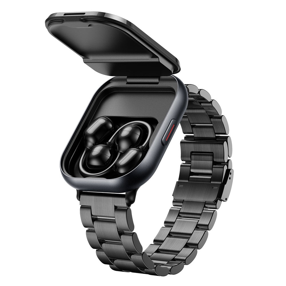 2-in-1 Smart Watch & Bluetooth Earbuds – Health Monitoring, Steel Strap