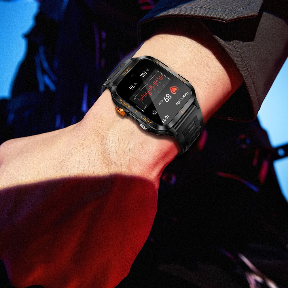 KT89 1.96 Inch IPS Screen Rugged Smartwatch for Outdoor Sports Waterproof Heart Rate Sleep Monitor