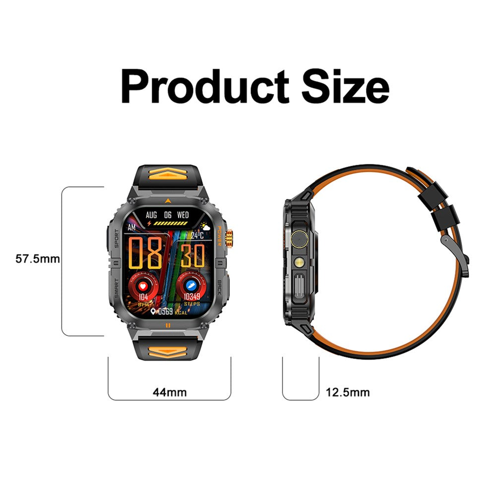 YK12 IP68 Waterproof 2.0 Inch HD Screen Health Monitoring Sports Smart Watch for Android  /  iOS
