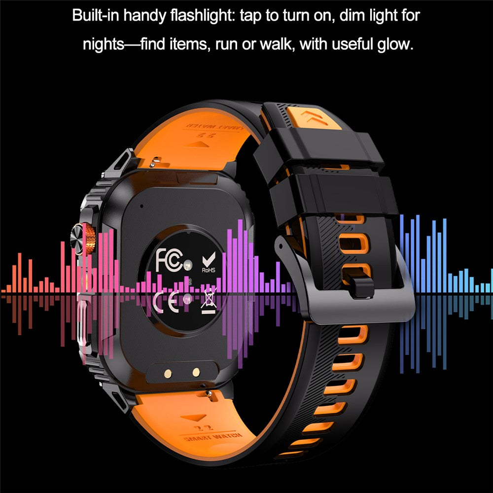 YK12 IP68 Waterproof 2.0 Inch HD Screen Health Monitoring Sports Smart Watch for Android  /  iOS