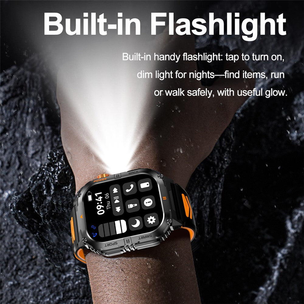 YK12 IP68 Waterproof 2.0 Inch HD Screen Health Monitoring Sports Smart Watch for Android  /  iOS