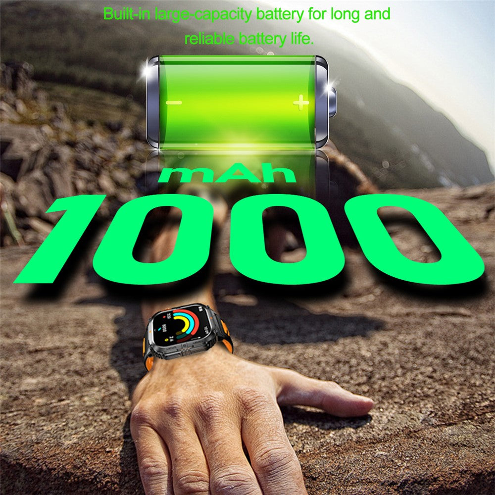 YK12 IP68 Waterproof 2.0 Inch HD Screen Health Monitoring Sports Smart Watch for Android  /  iOS