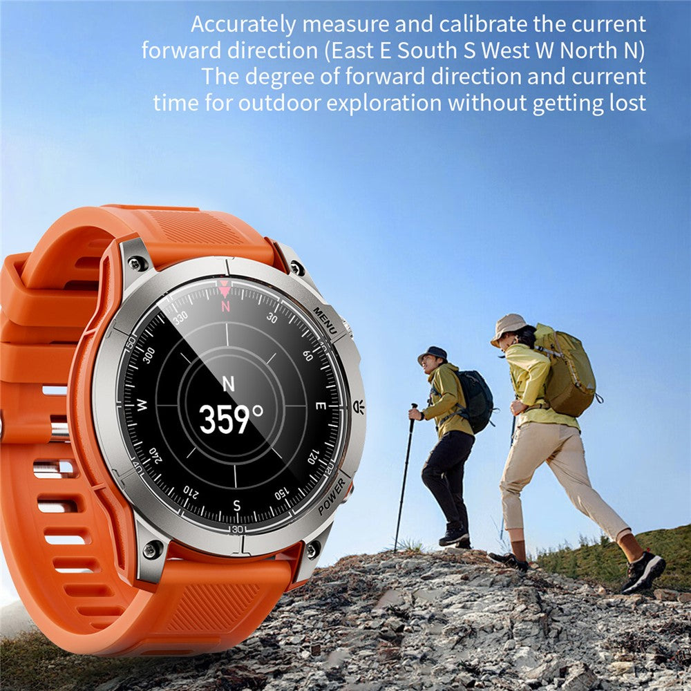 AW45 1.39 Inch Outdoor Sports Smart Watch Bluetooth-compatible Call Health Monitoring Watch with Compass LED Flashlight