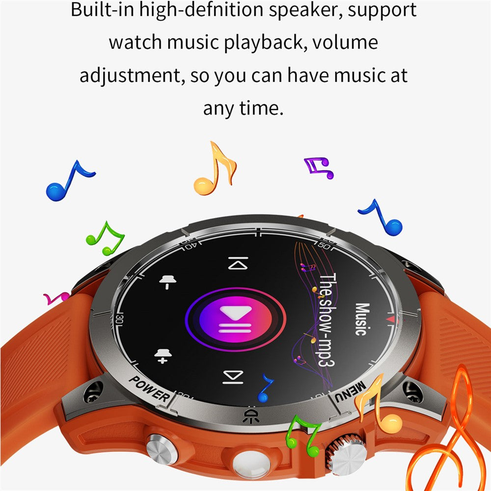 AW45 1.39 Inch Outdoor Sports Smart Watch Bluetooth-compatible Call Health Monitoring Watch with Compass LED Flashlight