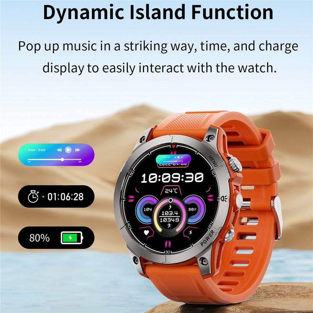 AW45 1.39 Inch Outdoor Sports Smart Watch Bluetooth-compatible Call Health Monitoring Watch with Compass LED Flashlight