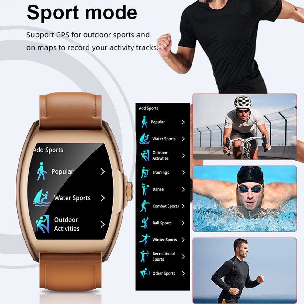 AW73 1.77 Inch Multi-Sport Modes Business Smart Watch Health Monitoring Bluetooth-compatible Calling Wristwatch
