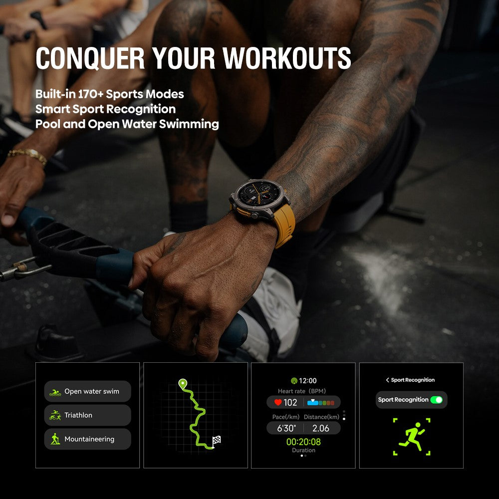 ZEBLAZE Stratos 4 1.43 Inch AMOLED Smart Watch GPS Tracking Sports Bracelet with Flashlight Health Monitoring for Outdoor Activities
