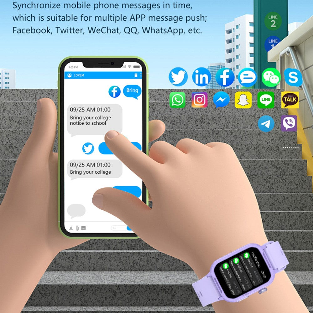 H96 For Kids Smart Watch Waterproof 1.5 Inch Large Screen Heart Rate Sleep Monitoring Wristwatch