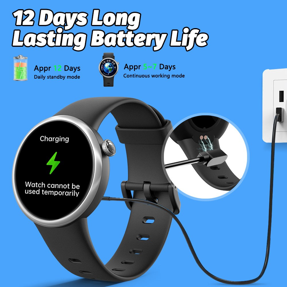 H39L For Kids Smart Watch 1.09 Inch Round AMOLED Screen Customizable UI Heart Rate Sleep Health Monitor
