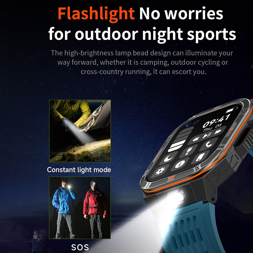 HT38 2.01 Inch IPS Screen Smart Watch for Outdoor Sports IP68 Waterproof Health Monitor Bluetooth-compatible Calling Wristwatch