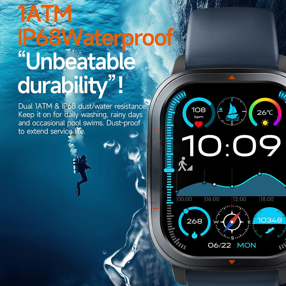 TS500 2.01 Inch IPS Screen Sports  Smartwatch Health Monitor Bluetooth-compatible Calling Wristwatch with Compass Altimeter Barometer