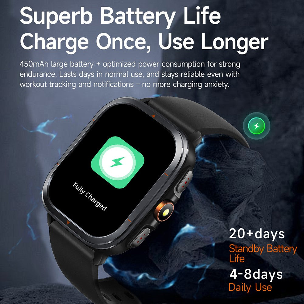TS500 2.01 Inch IPS Screen Sports  Smartwatch Health Monitor Bluetooth-compatible Calling Wristwatch with Compass Altimeter Barometer