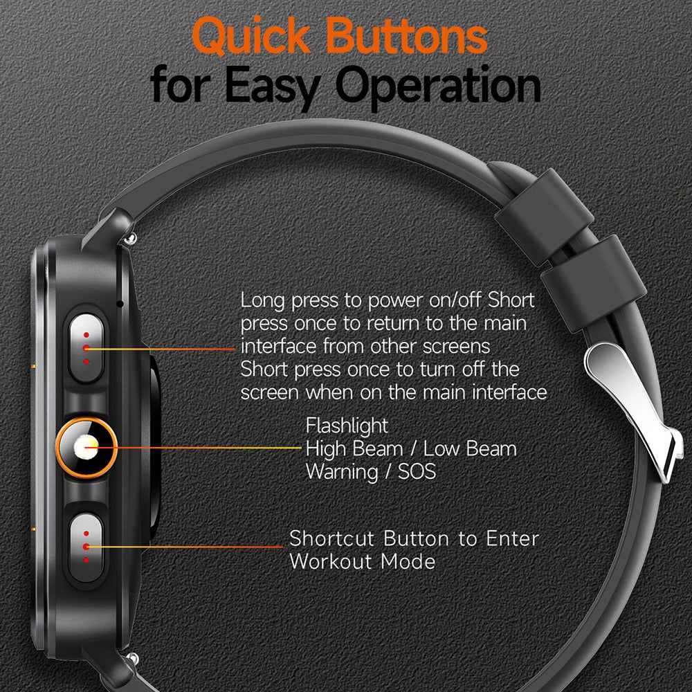 TS500 2.01 Inch IPS Screen Sports  Smartwatch Health Monitor Bluetooth-compatible Calling Wristwatch with Compass Altimeter Barometer