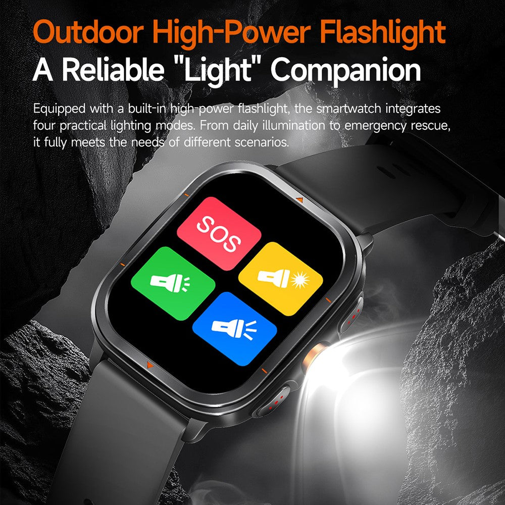 TS500 2.01 Inch IPS Screen Sports  Smartwatch Health Monitor Bluetooth-compatible Calling Wristwatch with Compass Altimeter Barometer