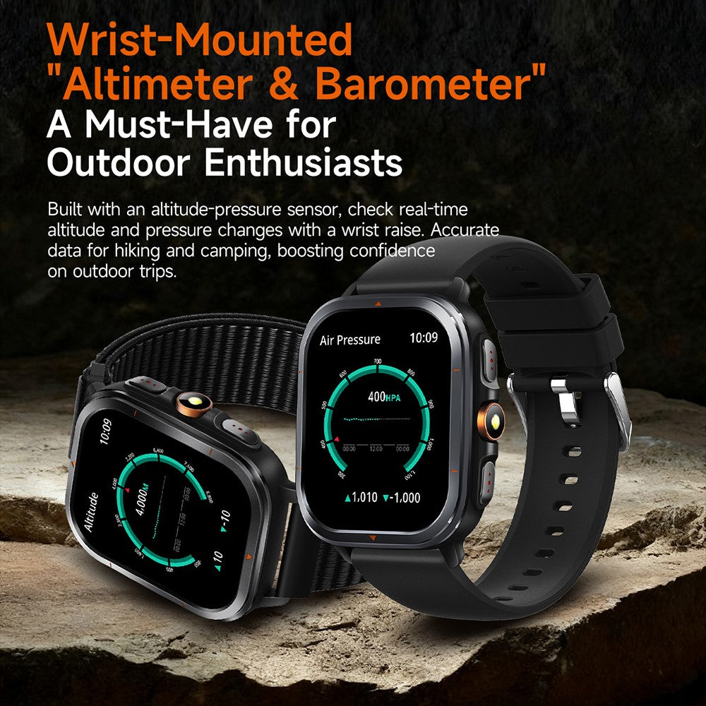 TS500 2.01 Inch IPS Screen Sports  Smartwatch Health Monitor Bluetooth-compatible Calling Wristwatch with Compass Altimeter Barometer