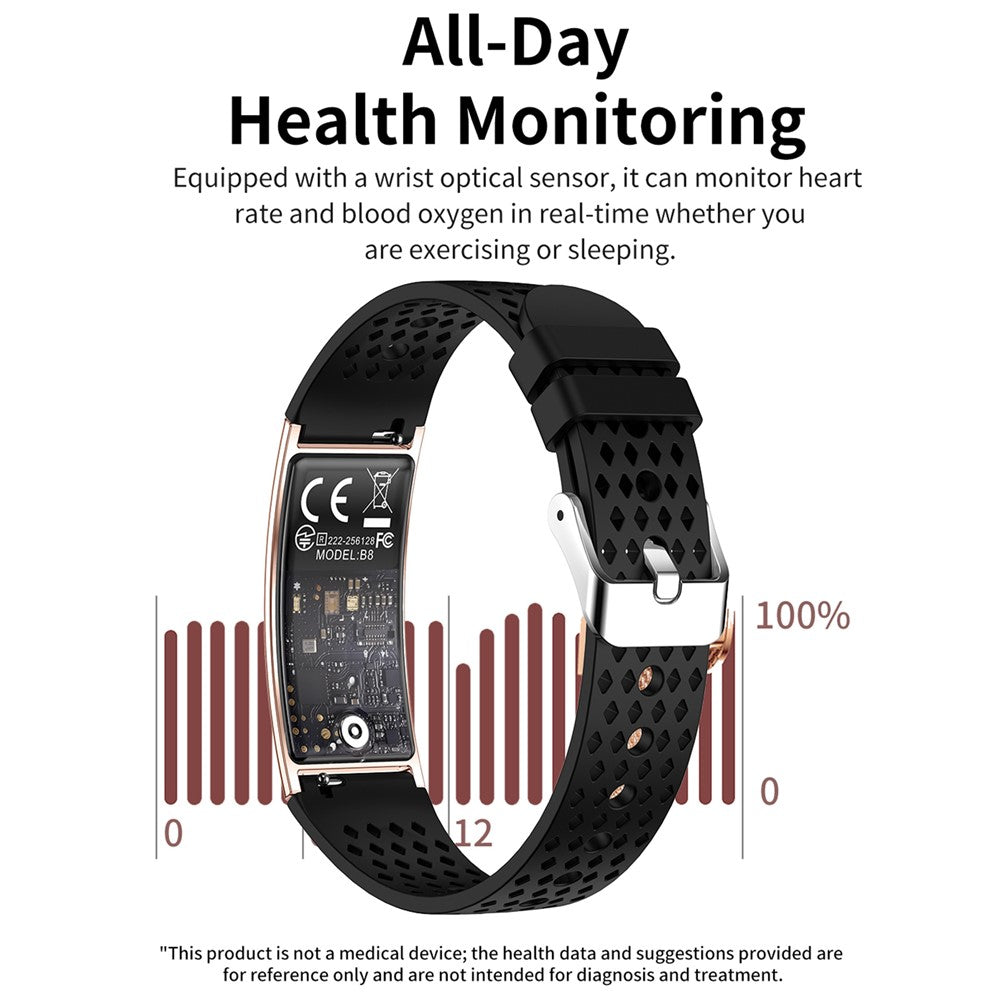 B8 2.8mm Ultra-Thin Smart Watch Bluetooth-Compatible IPX8 Waterproof Health Monitoring Sport Watch