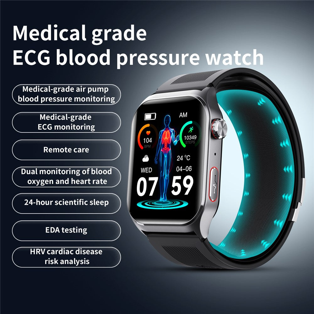 F520 Air Pump Blood Pressure Smart Watch Heart Rate Sleep Monitor Watch with SOS Fall Alarm Voice Broadcast