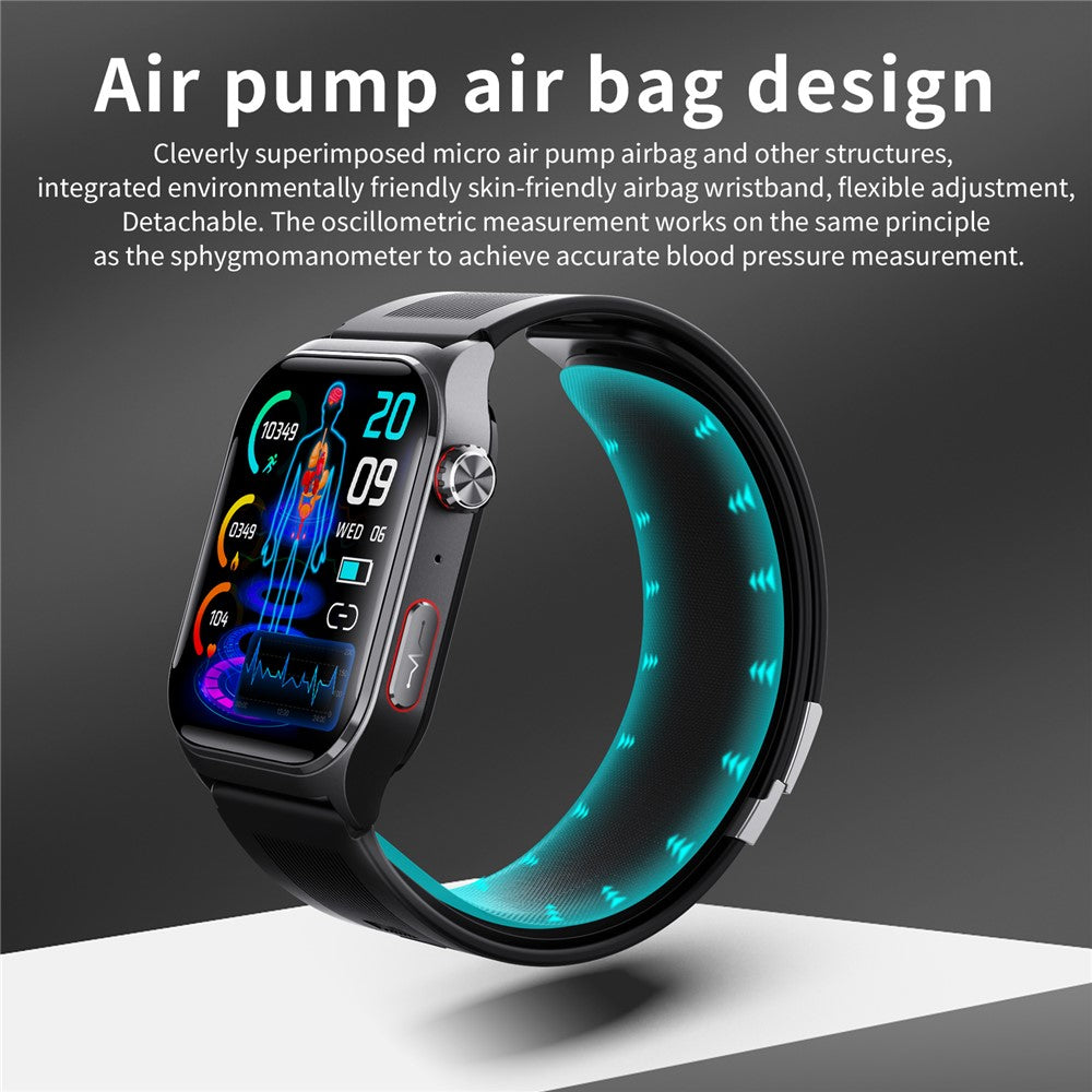 F520 Air Pump Blood Pressure Smart Watch Heart Rate Sleep Monitor Watch with SOS Fall Alarm Voice Broadcast