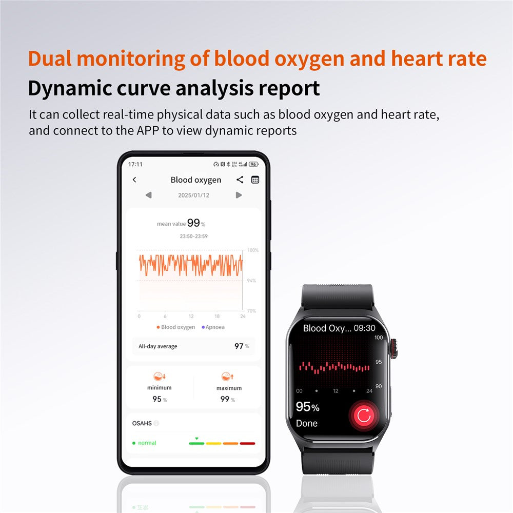 F520 Air Pump Blood Pressure Smart Watch Heart Rate Sleep Monitor Watch with SOS Fall Alarm Voice Broadcast