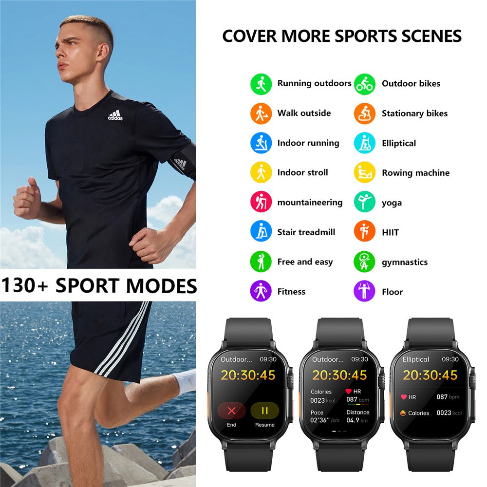 F520 Air Pump Blood Pressure Smart Watch Heart Rate Sleep Monitor Watch with SOS Fall Alarm Voice Broadcast