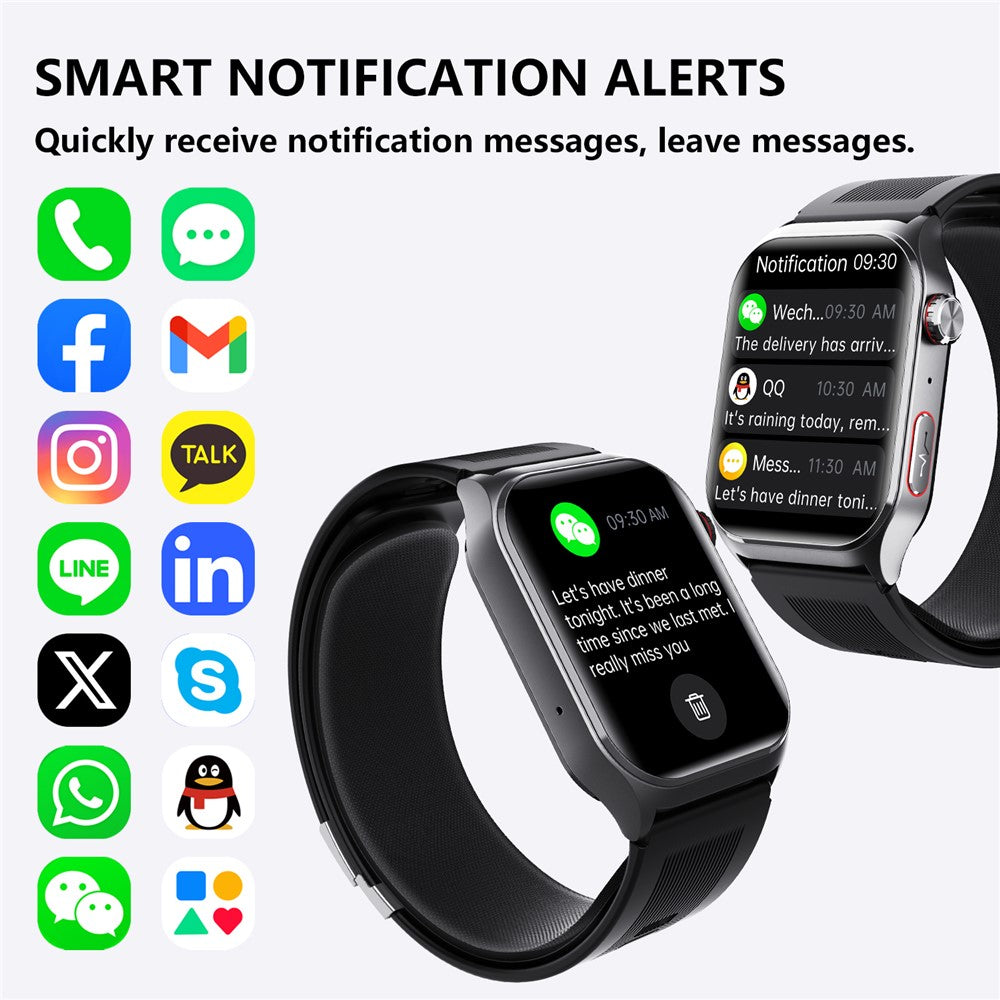 F520 Air Pump Blood Pressure Smart Watch Heart Rate Sleep Monitor Watch with SOS Fall Alarm Voice Broadcast