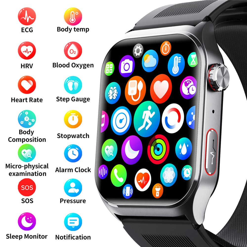 F520 Air Pump Blood Pressure Smart Watch Heart Rate Sleep Monitor Watch with SOS Fall Alarm Voice Broadcast