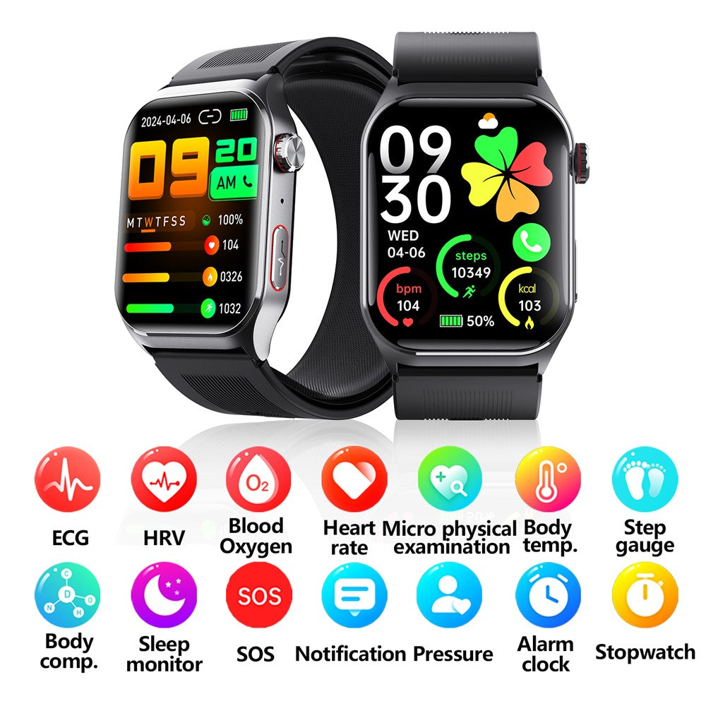 F520 Air Pump Blood Pressure Smart Watch Heart Rate Sleep Monitor Watch with SOS Fall Alarm Voice Broadcast