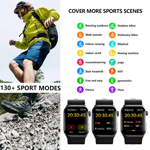 Air-Pump Blood Pressure Smart Watch – ECG, SOS Fall Alarm (F530)