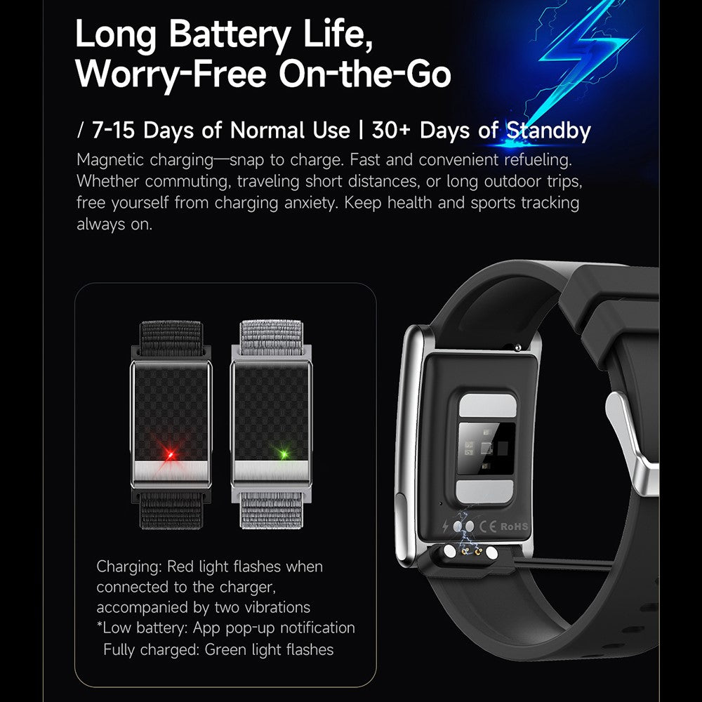 E900 Screenless Fitness Smart Watch ECG Heart Rate Monitor Blood Oxygen Tracker Sports Bracelet